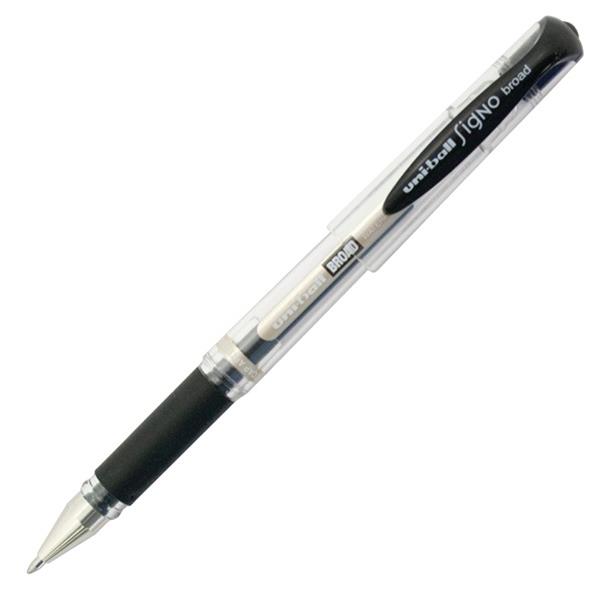 Uniball Signo Um Broad Black Rollerball Pen Medium Tip Officemax Nz