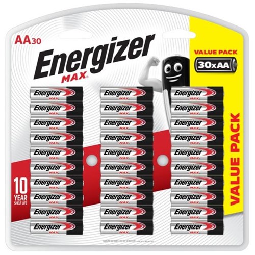 Energizer Max AA Alkaline Batteries Pack Of 30 OfficeMax NZ