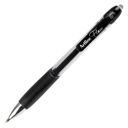 Artline Flow Black Retractable Ballpoint Pen Medium Tip Officemax Nz