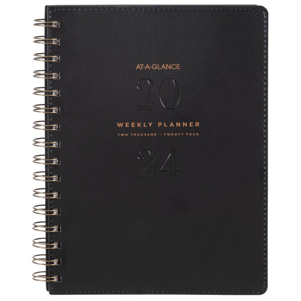 At-A-Glance A4 Diary Planner Week/Month PU 2024 Black | OfficeMax NZ