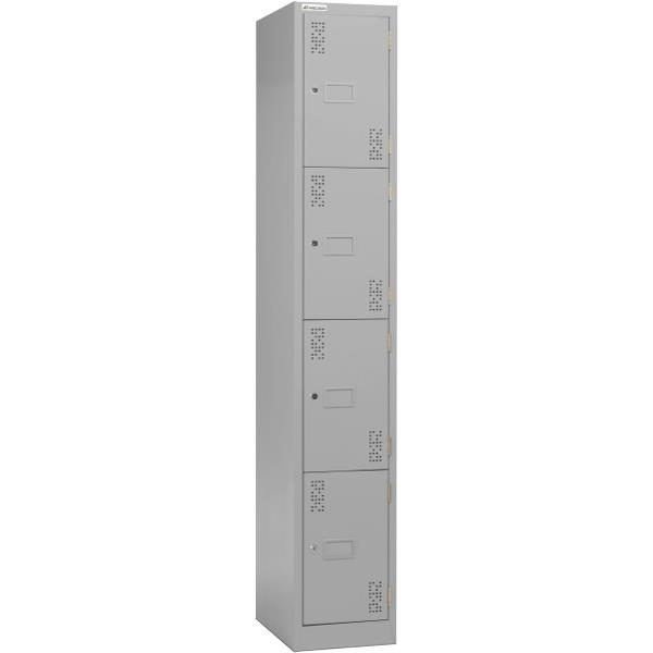 Precision Classic 4 Tier Locker 375mm Cam Lock Silver Grey | OfficeMax NZ