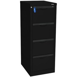 Precision Filing Cabinet 4 Drawer Vertical Black Texture