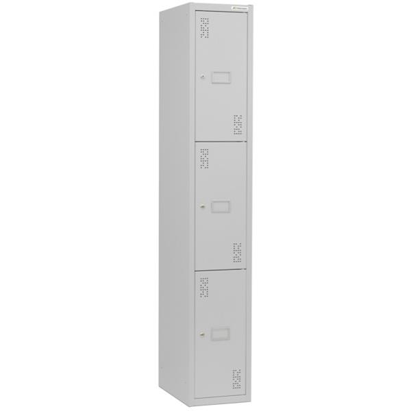 Precision Classic Locker 3 Tier Cam Lock 375mm Silver Grey | OfficeMax NZ