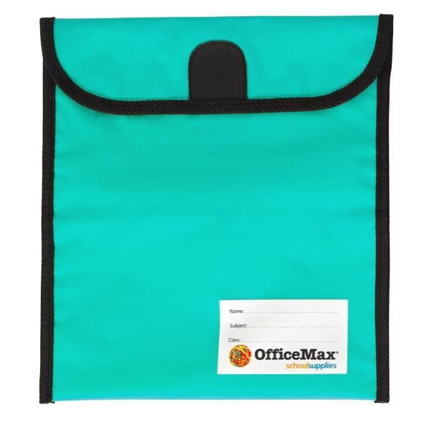 OfficeMax Journal Bag Large Hook & Loop Fastener 330x360mm Teal