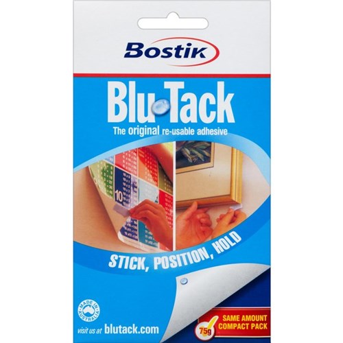 Bostik Blu Tack, Multipurpose Reusable Adhesive, Clean, Safe & Easy to Use,  Non-Toxic, Handy Size, Colour: Blue