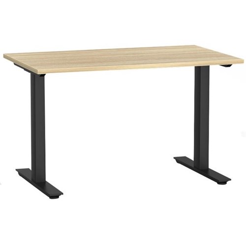 Agile Single User Desk 1200mm Atlantic Oak Black Officemax Nz