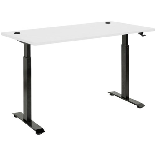 Amplify Pneumatic Height Adjustable Desk 1500mm Snowdrift Black