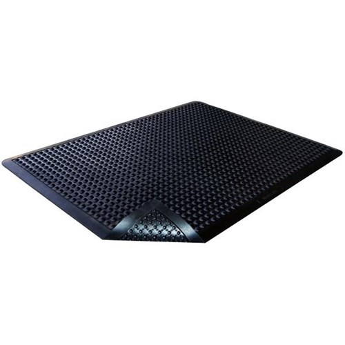 O Zone Anti Fatigue Domed Rubber Mat Black 1195x905x16mm