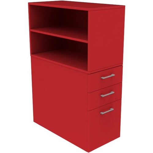 Mascot Locking Pedestal 3 Drawer Left Open Shelf 1200mm Memphis