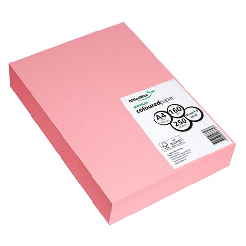 OfficeMax A4 160gsm Peaceful Pink Premium Colour Copy Paper, Pack of 250