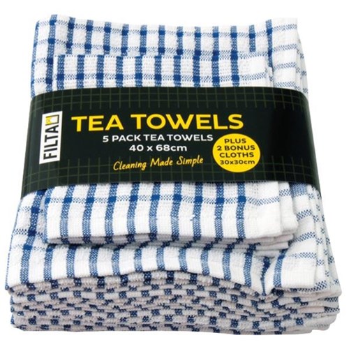 blue tea towels