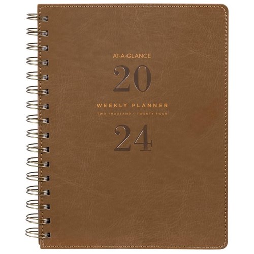 At-A-Glance A5 Diary Planner Week/Month PU 2024 Brown | OfficeMax NZ