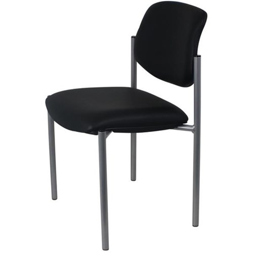 Nomad Visitor Chair Pacifica Vinyl Black Silver