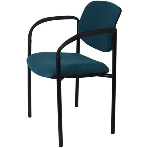 Nomad Visitor Chair With Arms Ashcroft Fabric Teal Black