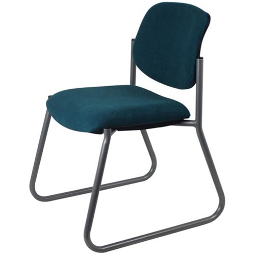 Nomad Visitor Chair Sled Base Ashcroft Fabric Teal Silver