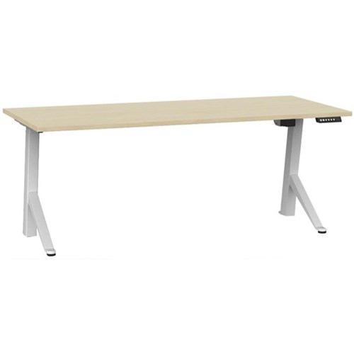 Agile Move Electric Desk 1800x800mm White Frame Nordic Maple Top