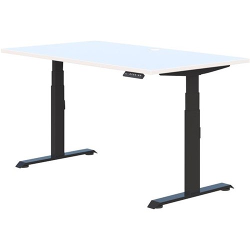 Summit Ii Electric Desk 1500mm Snowdrift Matt Black Officemax Nz