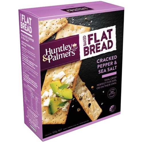 Huntley Palmers Flat Bread Crackers Cracked Pepper Rock Salt 125g Officemax Nz