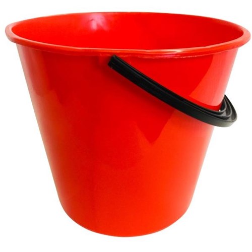 Round Plastic Bucket 9.6 Litre Red OfficeMax NZ