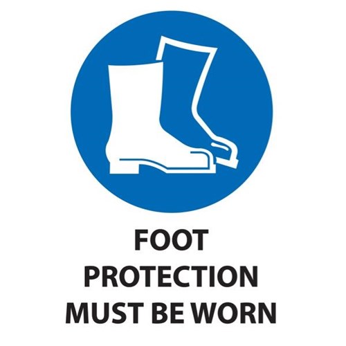 Foot Protection Must Be Worn Safety Sign 340x240mm | OfficeMax NZ