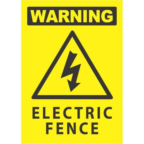 Warning Electric Fence Safety Sign 340mmx240mm | OfficeMax NZ