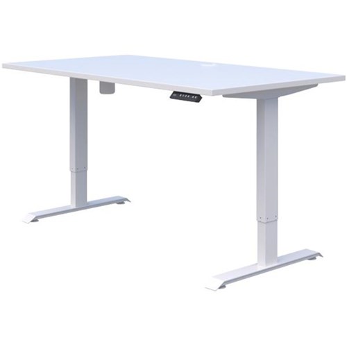 Duo Electric Height Adjustable Desk 1800mm White Frame Snowdrift