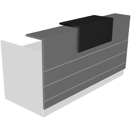 Euro Ii Reception Counter 1800mm Snowdrift Frame Silver Front