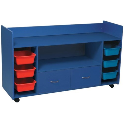 Mobile Resource Unit With Tote Trays Memphis Blue Officemax Nz