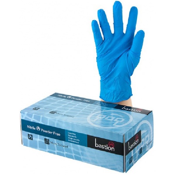 Bastion Nitrile Gloves Powder Free 240mm Cuff Blue, Carton of 10 Packs ...