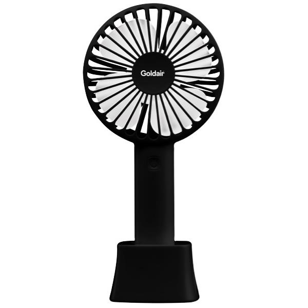 Goldair Rechargeable Handheld/Desk Fan 10cm Black OfficeMax NZ