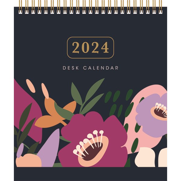 Collins Desk Calendar Top Opening 2024 Flowers OfficeMax NZ