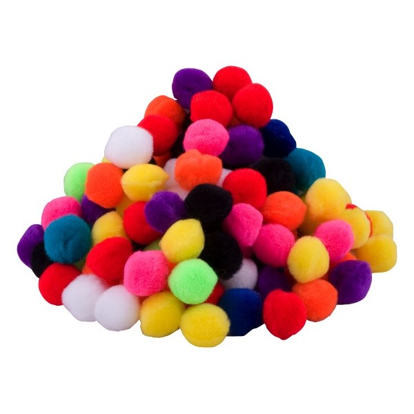 Pom Poms Small 20mm Assorted Colours, Pack of 100 | OfficeMax NZ