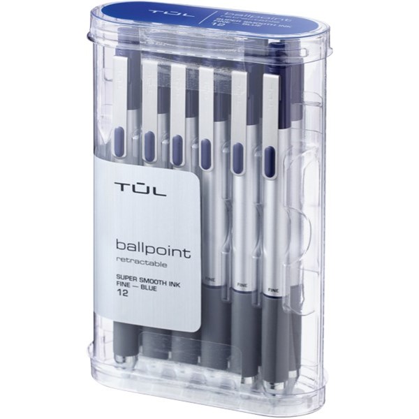 Tul Blue Retractable Ballpoint Pen Fine, Pack of 12 | OfficeMax NZ