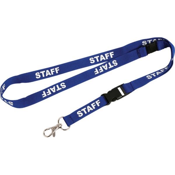 Rexel Staff Printed Lanyards, Blue, Pack of 5 | OfficeMax NZ