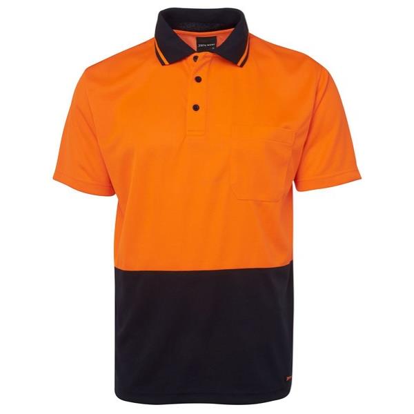 JB's Wear Hi Vis Polo Shirt Short Sleeve Orange/Navy XL | OfficeMax NZ