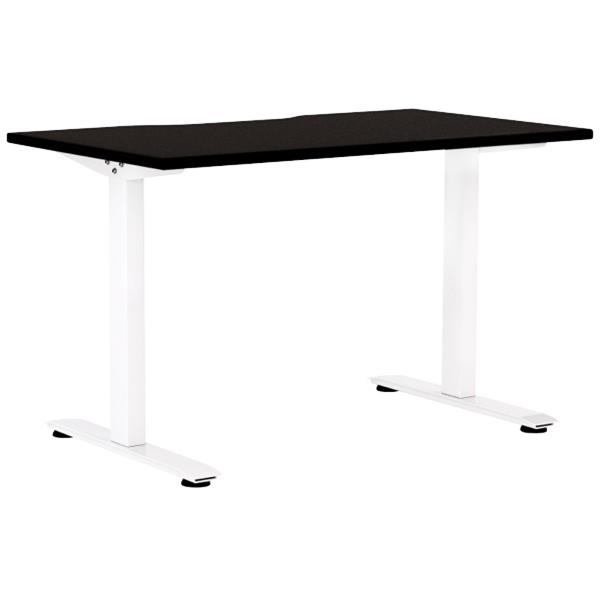 Klever Single User Desk Scallop Top 1200mm Black/White | OfficeMax NZ