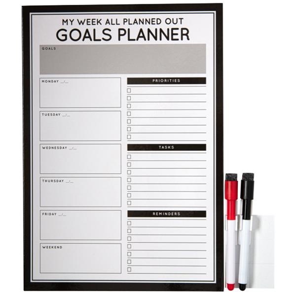 OfficeMax A4 Dry Erase Planner Week To View Black/White OfficeMax NZ