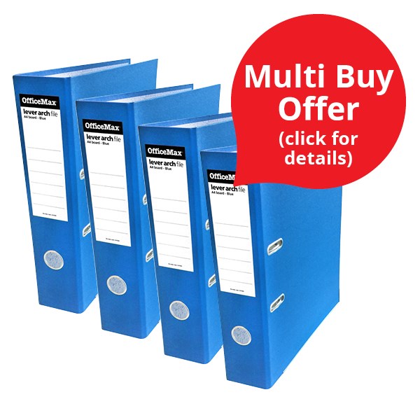 OfficeMax Lever Arch Board File A4 Blue | OfficeMax NZ