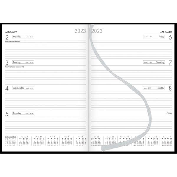 Collins A43 Diary A4 Week To View 2023 Black Officemax Nz