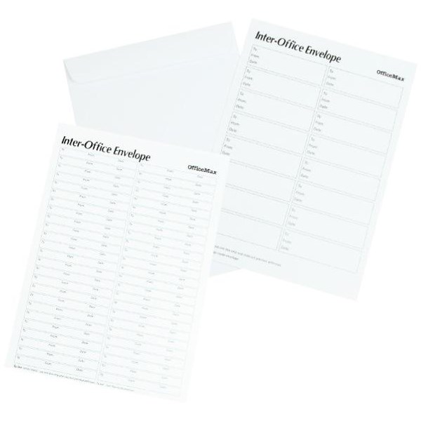 OfficeMax C4 Inter-Office Envelopes 16 Entries White, Box of 250 ...