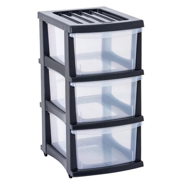 Taurus Storage Drawer 3 Drawer Grey | OfficeMax NZ