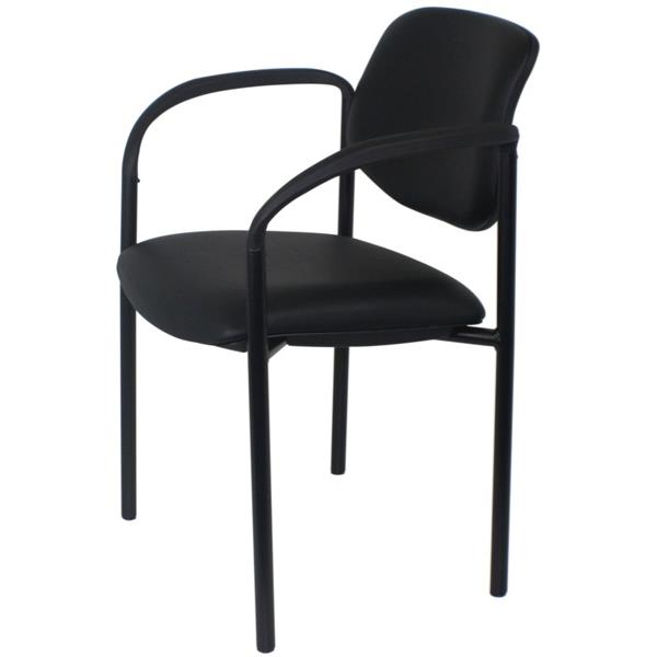 Nomad Visitor Chair With Arms Pacifica Vinyl/Black/Black | OfficeMax NZ