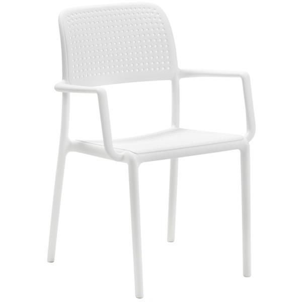 Nardi Bora Bistro Cafe Chair With Arms White | OfficeMax NZ