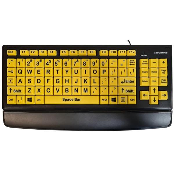 Accuratus Vision Assist Wired Keyboard Yellow Keys | OfficeMax NZ