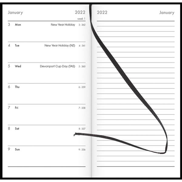 Collins CW7 Notebook Pocket Diary Week To View 2022 Black OfficeMax NZ