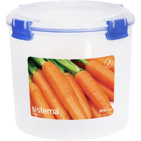 Sistema Round Plastic Container 2.2 Litre OfficeMax NZ