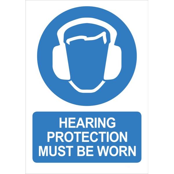 Hearing Protection Must Be Worn Safety Sign 340x240mm | OfficeMax NZ