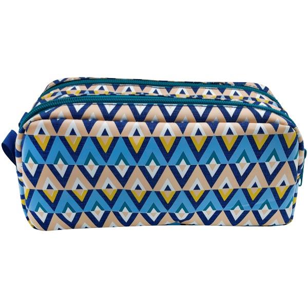 Pencil Case 210x100x80mm Double Compartment Brooklyn Blue | OfficeMax NZ