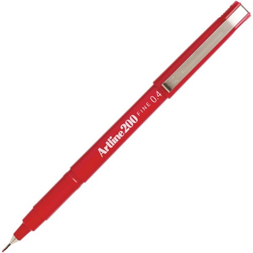 Artline 200 Red FineLiner Pen 0.4mm Fine Tip
