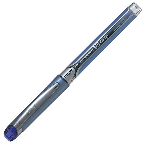 Pilot V5 Hi Tech Grip Blue Rollerball Pen 0.5mm Extra Fine Tip